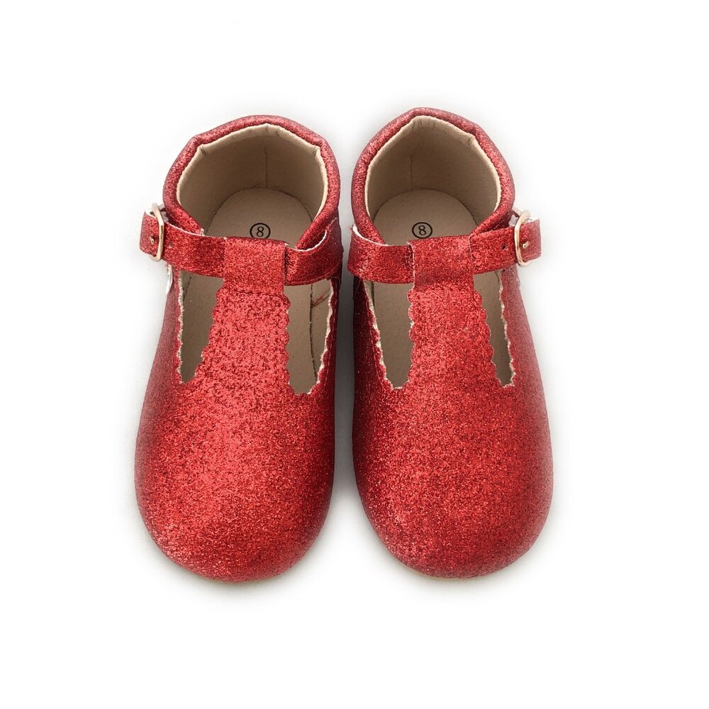Starbie Baby Mary Janes Red Glitter Baby Shoes Toddler Shoes Halloween Dress